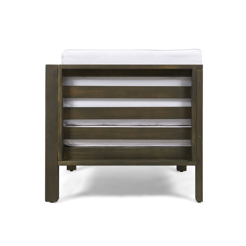 Fauteuil en bois blanc de 30,62 po Profondeur, largeur, hauteur pure de 26,92 po