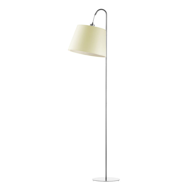 Salom 171cm Steel Arched/Arc Floor Lamp, Ecru, Silver 