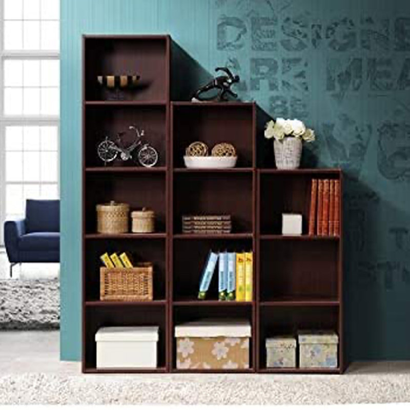 Bessan Bookcase, Mahogany, (5 Shelves) 59.1" H x 15.9" W x 12" D