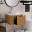 Meuble-lavabo mural 24 po avec bords arrondis et conception rayée, armoire de rangement avec tiroir, jumelé à un lavabo rond en céramique blanche-1945034576
