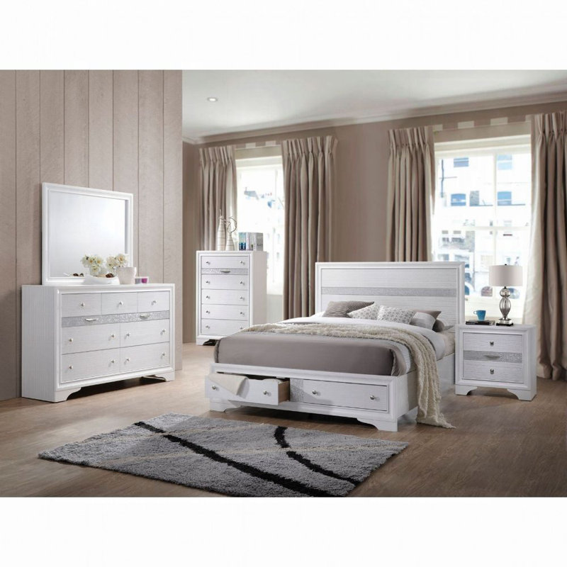 Blanding Platform Storage Bed, Queen, White