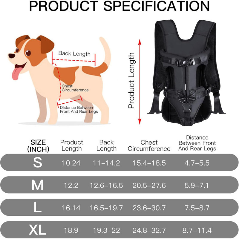 Sac à dos réglable pour animal de compagnie, sac de voyage portable mains libres, sac à dos Comfort Fit pour petits chiens, chats et chiots de taille moyenne