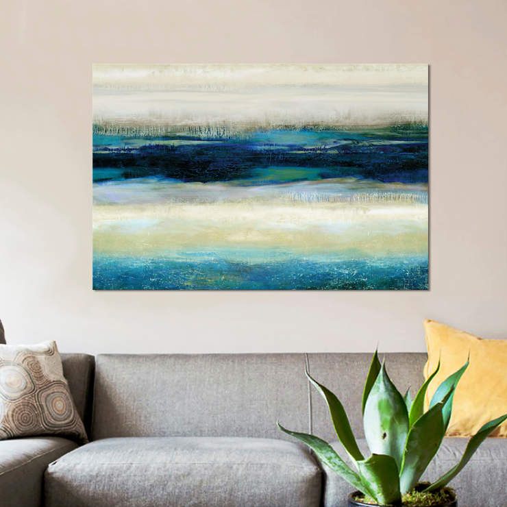 «Reflections In Blue» par Jaden Blake, impression sur toile tendue, H 8 po x l 12 po x P 0,75 po, Toile tendue, Pas de tapis