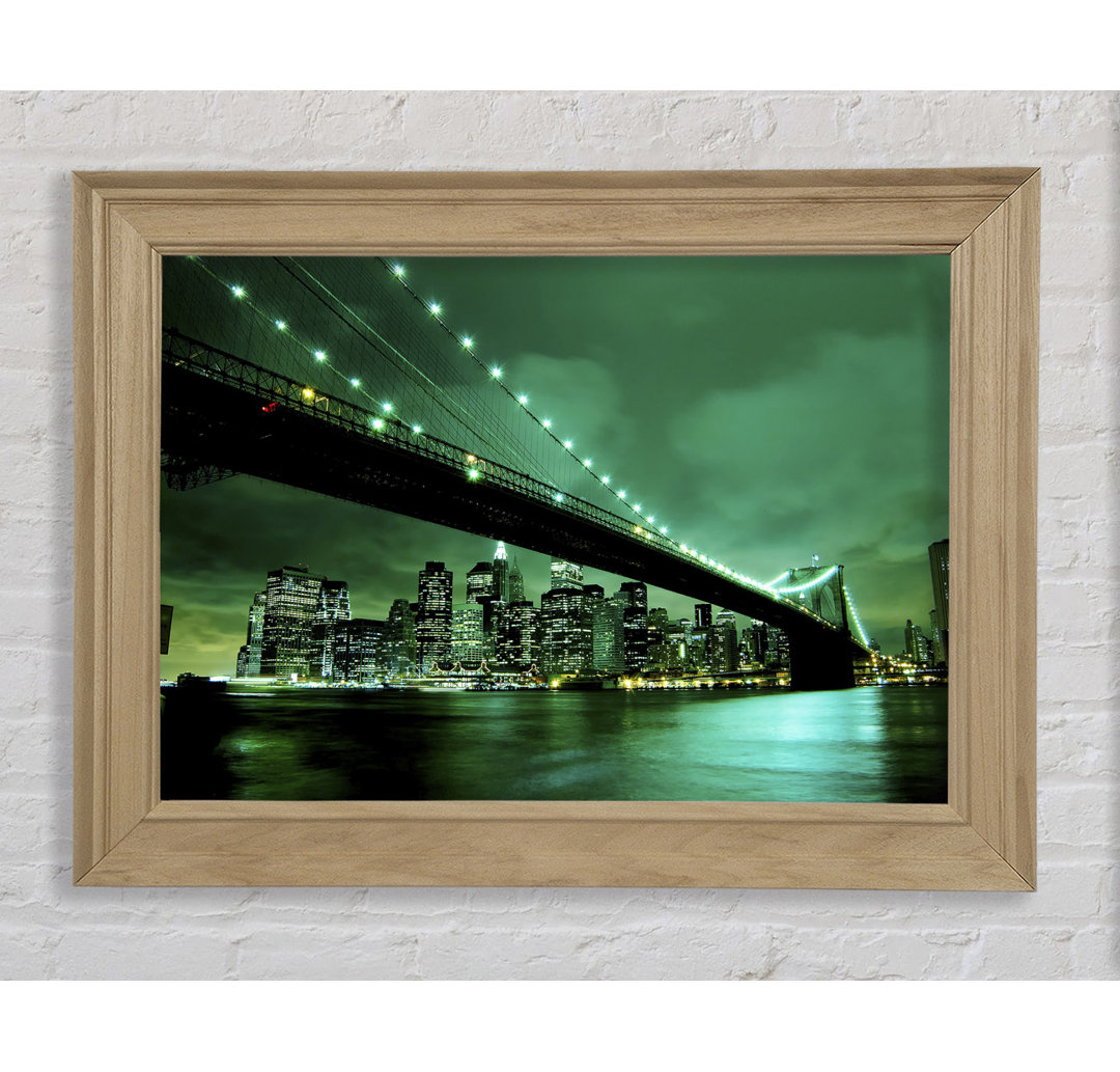 Brooklyn Bridge New York Green Cast - Bilderrahmen Kunstdrucke