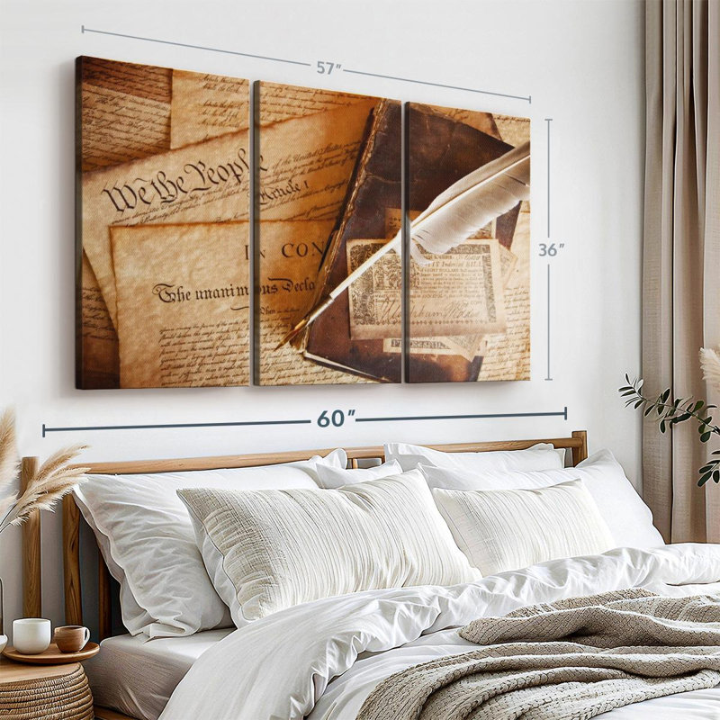 " Quill Written Constitution ", 36" H x 57" W x 1.25" D