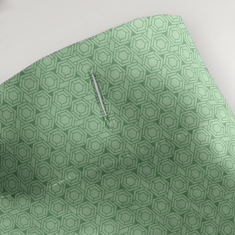 Rideau de douche simple hexagonal classique, Vert / Vert foncé, Classic Hexagonal