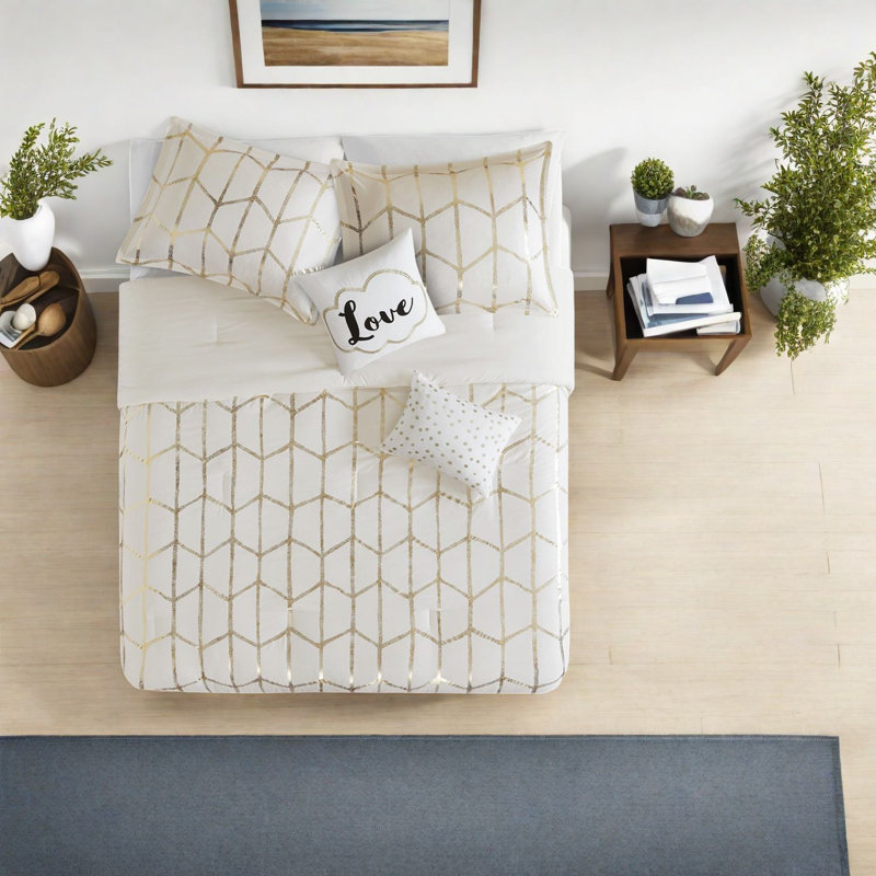 Ensembles de literie pour très grand lit luxueux, tissu en polyester au design métallique moderne