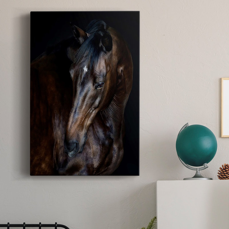 Sunlit Horses I, toile tendue avec châssis de qualité supérieure - prête à être accrochée, H 36 po x l 24 po x P 1 po