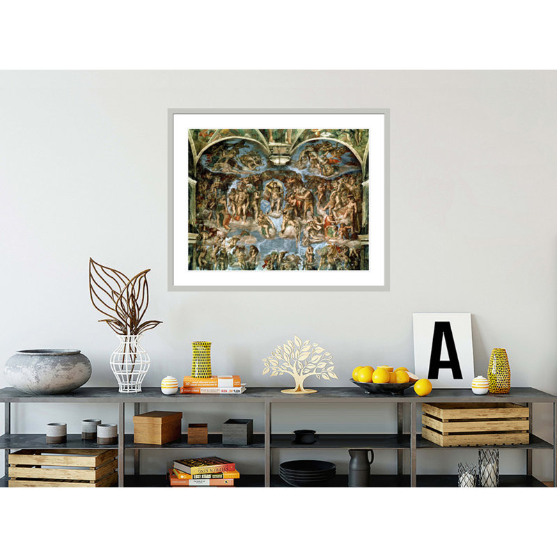 «Last Judgement from the Sistine Chapel» par Michelangelo Buonarroti, impression giclée encadrée, H 33,5 po x l 40,72 po