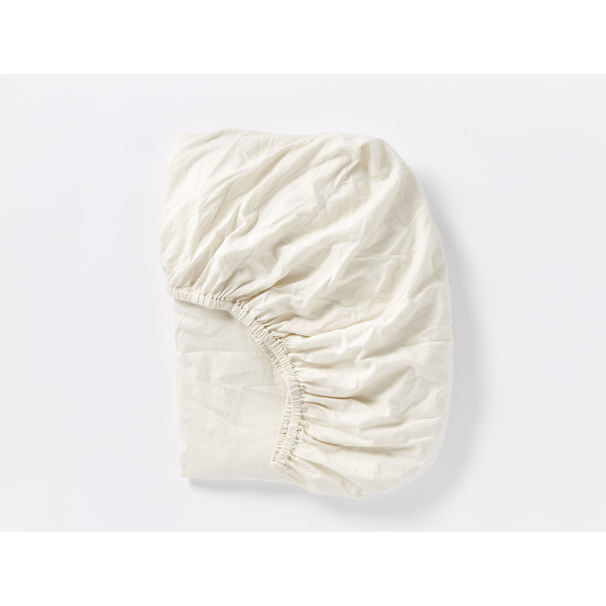 Crinkled 100% Cotton Percale Fitted Sheet, Undyed, King Fitted Sheet