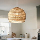 13" Handwoven Tropical Boho Coastal Pendant Light | Adjustable for Kitchen, Dining, Living Room & Patio , Durable & Easy to Install, UL Certified