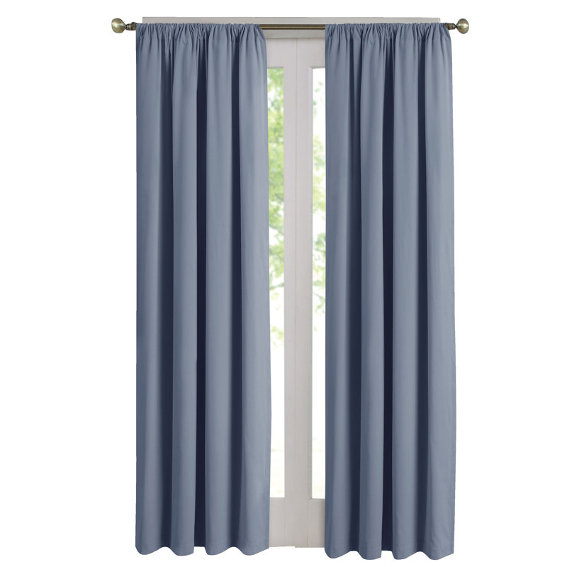 Rideau simple occultant et isolant Prine, Bleu