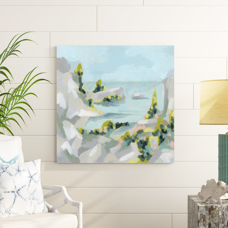 «Pastel Cove I» par June Erica Vess - peinture sur toile tendue, H 36 po x l 36 po