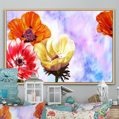 Fleurs colorées - reproduction sur toile