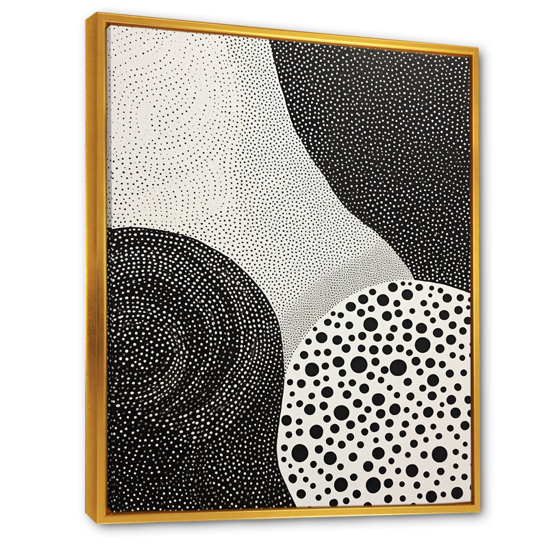 Gris abstrait coraux I - impressions sur toile abstraites, H 32 po x l 24 po x P 1 po, Cadre flottant doré