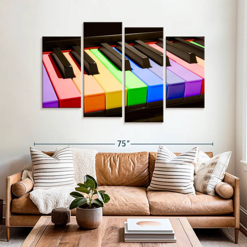 Abarca Rainbow Piano Keys, H 42 po x l 68 po
