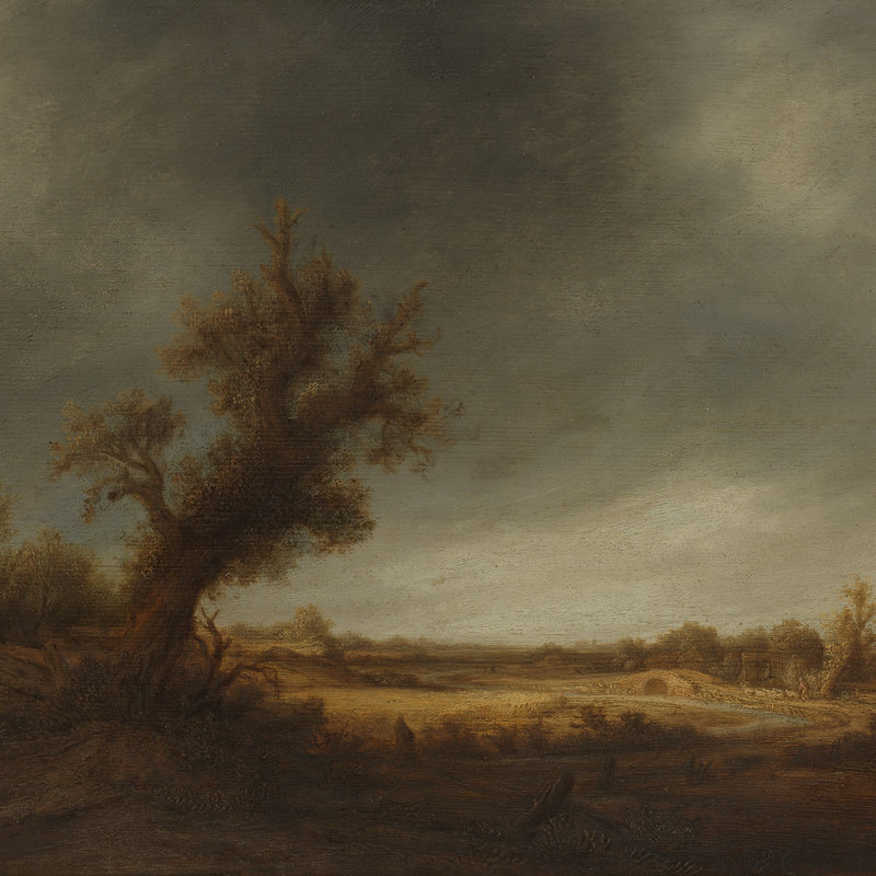 Landscape With An Old Oak Print by Adriaen Van Ostade