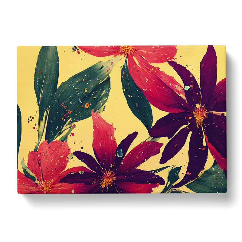 Heavenly Modern Flowers Abstract - Wrapped Canvas, 50cm H x 76cm W x 3cm D