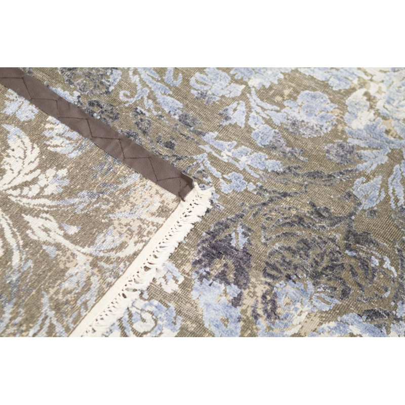 Hand-Knotted High-Quality Blue and Multi-Colored Area Rug