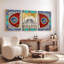 Ensemble de 3 tableaux muraux sur toile à motif de calligraphie islamique représentant une mosquée-987613492