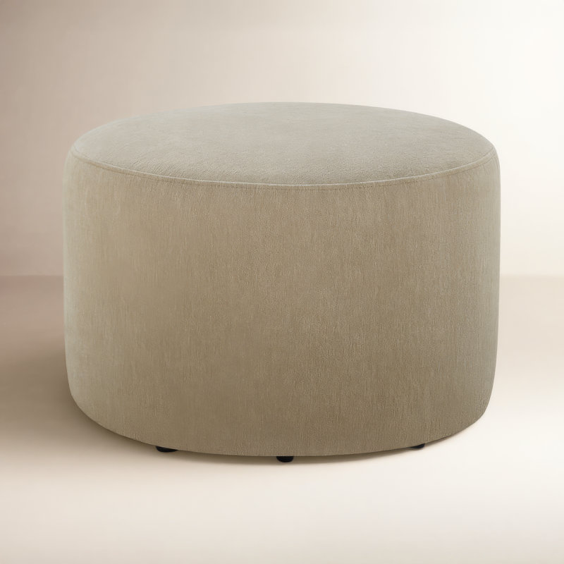 Danva Upholstered Ottoman, Capri Wicker Performance Chenille