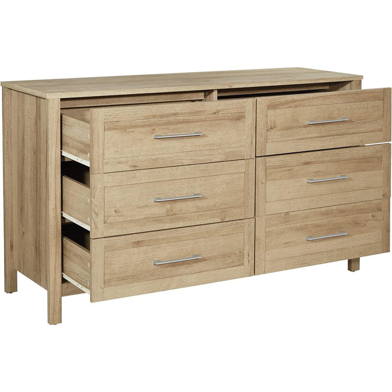 Commode double 6 tiroirs l 56,25 po Enkoff, Chêne des canyons