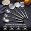 6 ustensiles de cuisine professionnels tout en métal 6 pièces, ustensiles de cuisine de 15 po de long - spatule, louche, cuillère d'écumoire, service à pâtes, grande cuillère, tournevis à fente