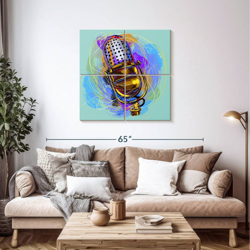 Abarca Scribbled Microphone, 38" H x 38" W