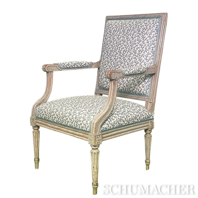 Schumacher x Veere Grenney Folly Fabric, Orpington Blue