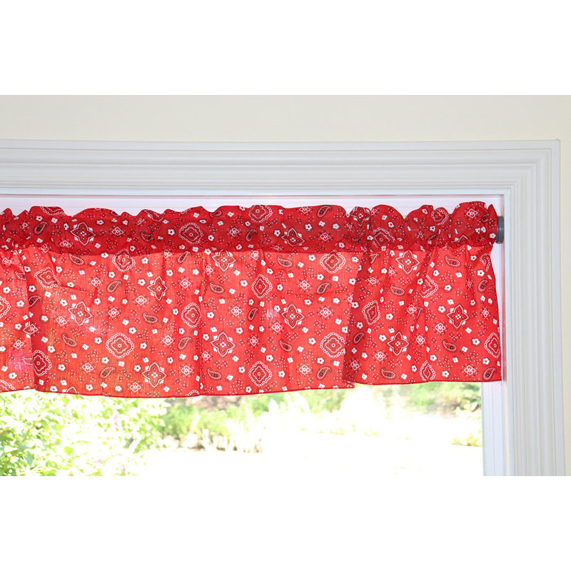 Cantonnière à imprimé cachemire Bandanna, L 58 po x L 14 po, Rouge