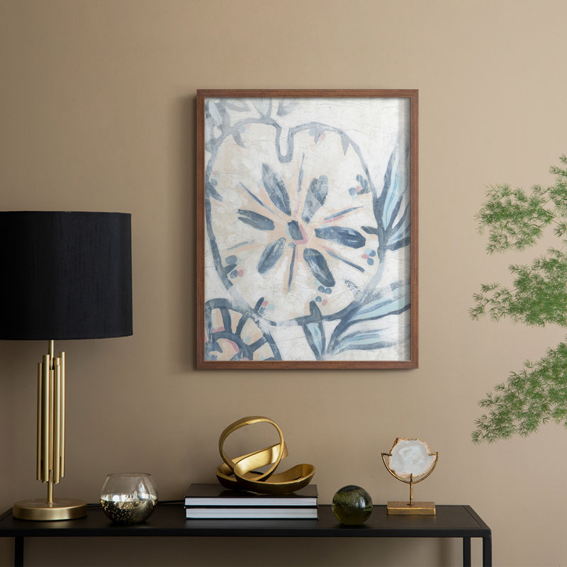 «Beach Shell Fresco I», reproduction encadrée - bois massif, Noyer, H 30 po x l 24 po
