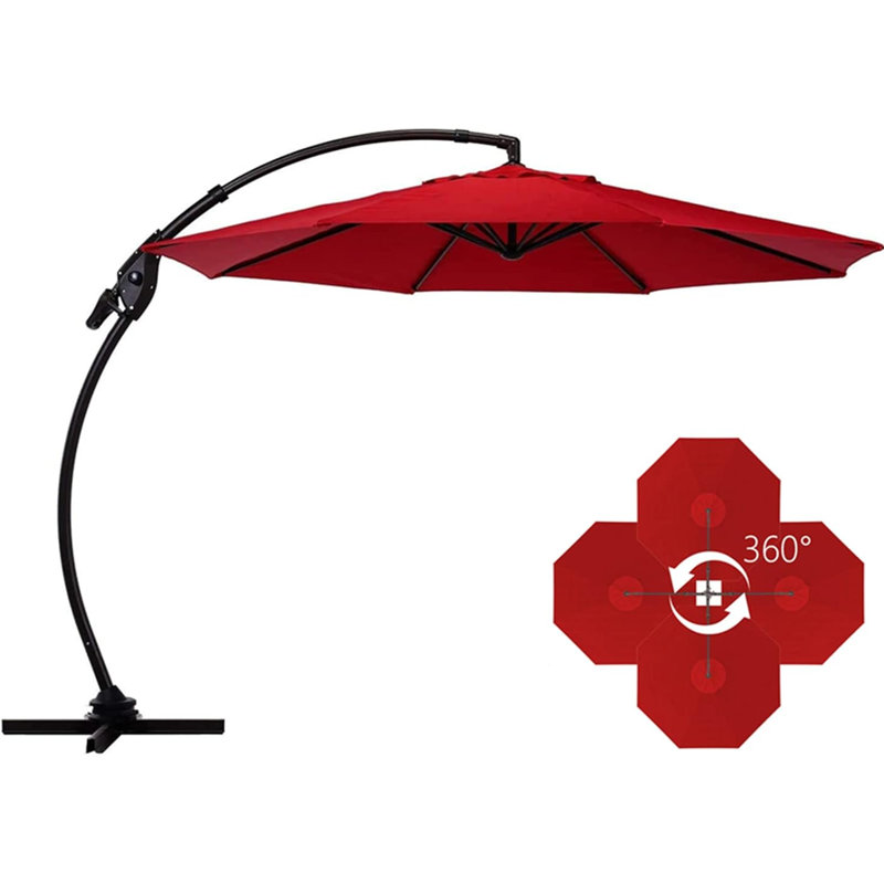 Harishan 19.29'' Cantilever Umbrella, Red