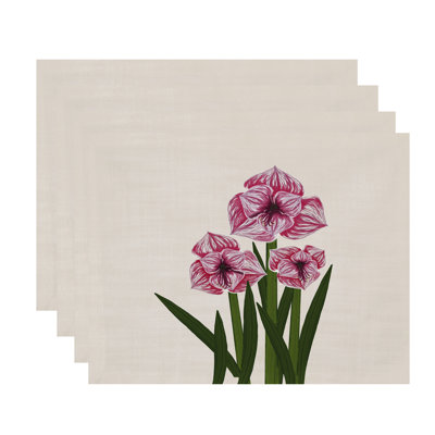Amanda Polyester Floral Rectangle Placemat