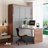 Full Size Murphy Bed With Foldable Desk – Space Saving Wall Bed - Walnut & Gray-309174215