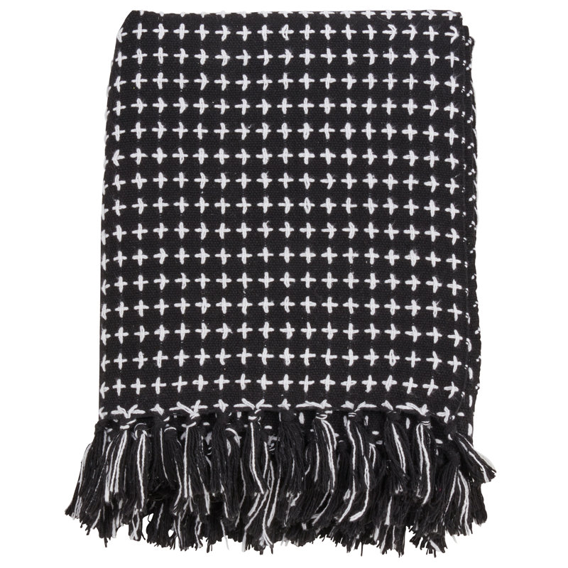 Jeté en coton Fairdale, Noir