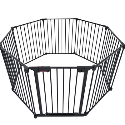 200" Adjustable Metal Fence Gate - 8 Panels Play Yard House For