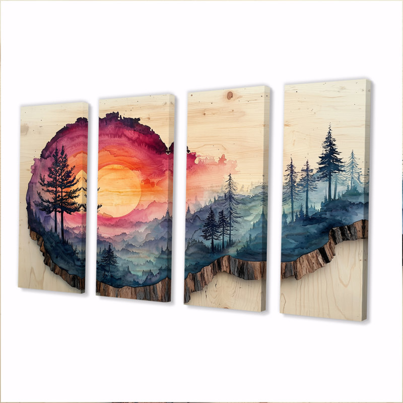 Tranquillity in an Asian Forest Landscape I - Forest Wall Art - ensemble de décorations murales traditionnelles, 4