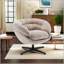 Chaise pivotante en chenille moderne avec coussin amovible - rotation à 360 °, base en métal noir, pour le salon / bureau / coin lecture-204104499