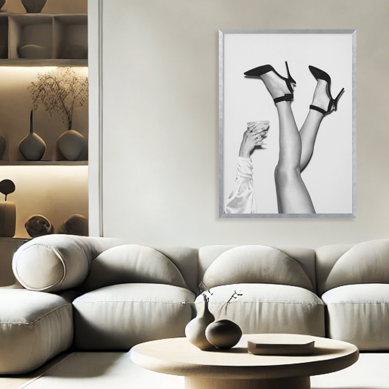 Pop Art & Retro "Feet and Cocktail Baw" Studio III, reproduction d'art encadrée, H 20 po x l 16 po
