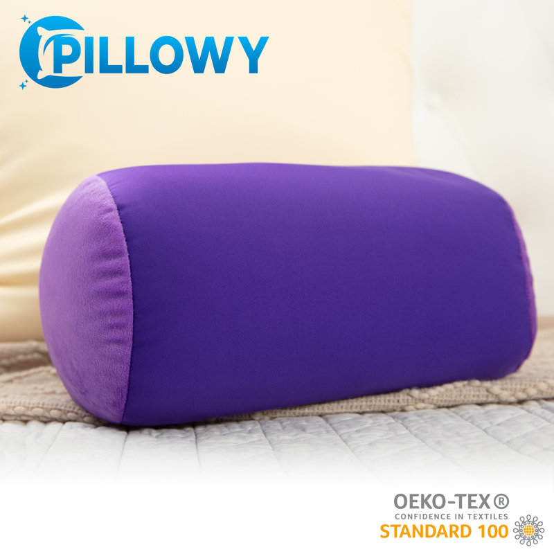 Microbead Bolster Neck Roll Pillow, Dark Lavender