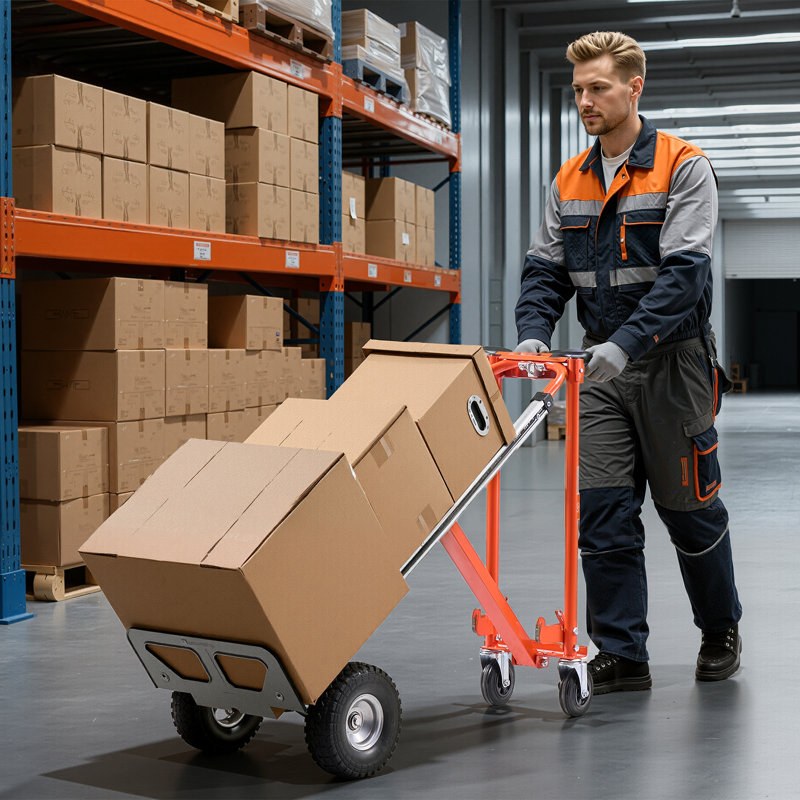 4 in 1 Hand Truck, 1000 lbs Load Capacity for 4-Wheel Mode, Convertible Hand Truck Dolly with Non-Slip Handle & Wheels, Aluminum Alloy Portable Trolley Dolly for Moving Home, Office, Warehouse