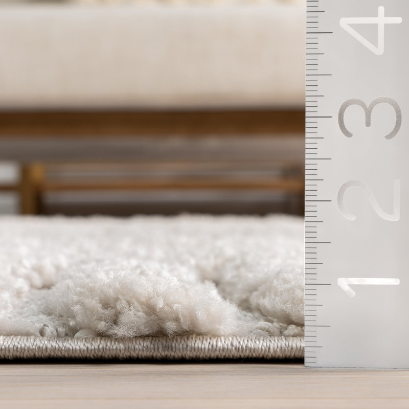 Risette Geometric Shag Tassel Area Rug, Rectangle 8'10" x 12'