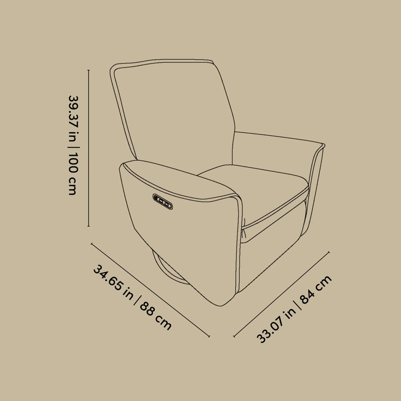 Santos Deluxe Nursery Power Recliner Swivel Glider, Ivory Boucle