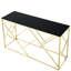 Console moderne moderne de 55 po avec une structure en métal robuste et un plateau en verre trempé noir pour les espaces de vie Chambre, chambre à coucher, couloir