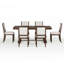 Ensemble de table de salle à manger de style campagnard rustique 74,8 po avec 6 chaises rembourrées (3 styles), structure en bois massif avec pieds décoratifs tournés, ensemble de salle à manger confortable pour 6 personnes, brun