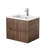 24-Inch Wall-Mounted Bathroom Vanity with Ceramic Sink – Floating Cabinet Set with Soft-Close Drawers, Faucet, and Pop-Up Drain in Walnut Finish-1020340782