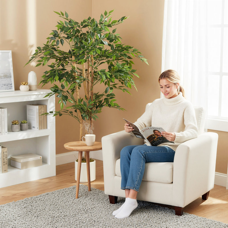  120cm Artificial Ficus Tree, Faux Plant for Home Decor, 150 cm x 65 cm 