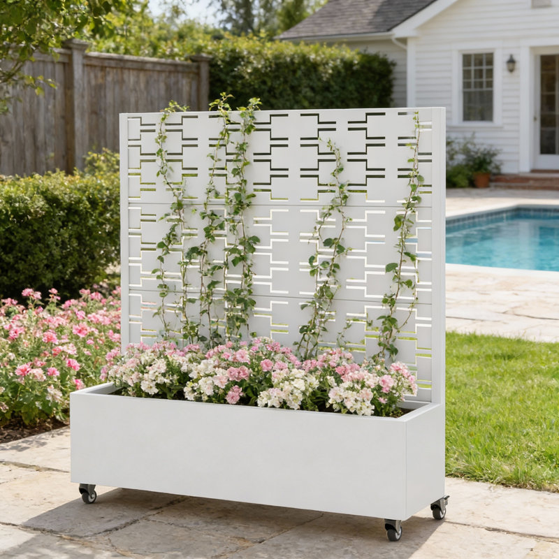 Lit de jardin surélevé rectangulaire, H 47 po x l 47 po x P 16 po, Blanc