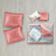 Literie pour lit simple TG avec édredon en médaillon corail - doux, accents de broderie, impression de draps, microfibre, oreiller, drap plat