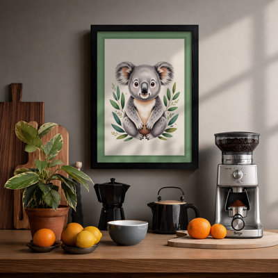 Koala Among Eucalyptus Botanical - Framed Print